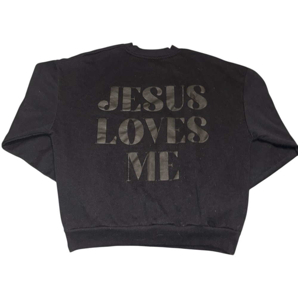 Kind Regards Black Crewneck Sweatshirt with Cross Design